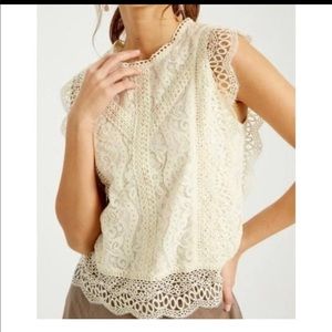 Cream lace blouse. Never worn!